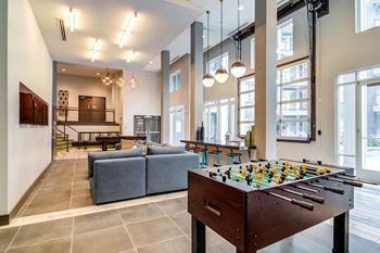 play a game of foosball in the games room at the flats at 312